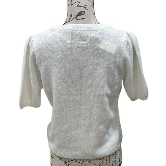 NWT Anthropologie Mollie Short-Sleeve Printed Sweater - Picture 6 of 6